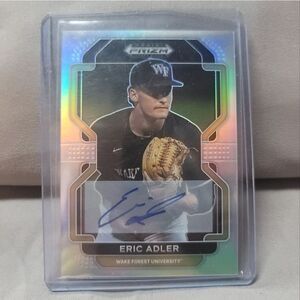 Eric Adler 2022 Wake Forest University Panini Prizm Draft Picks holographic card